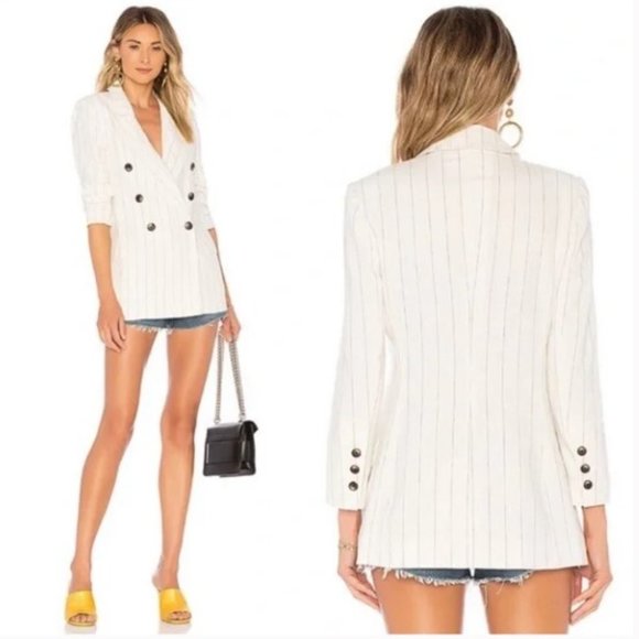 L'AGENCE Brea Blazer in Ivory & Black in Size 2 - Picture 5 of 16